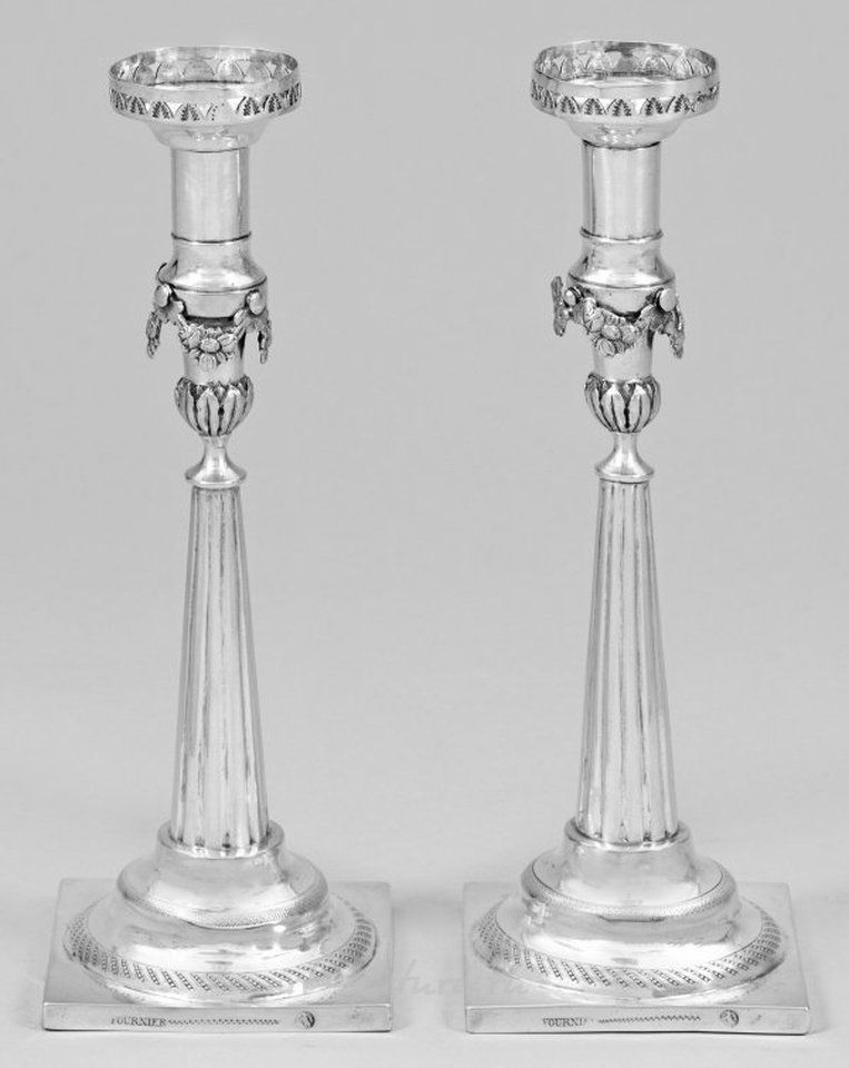 A pair of Empire table candelabras.