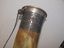 Drinking horn with white metal mounts and niello decoration...