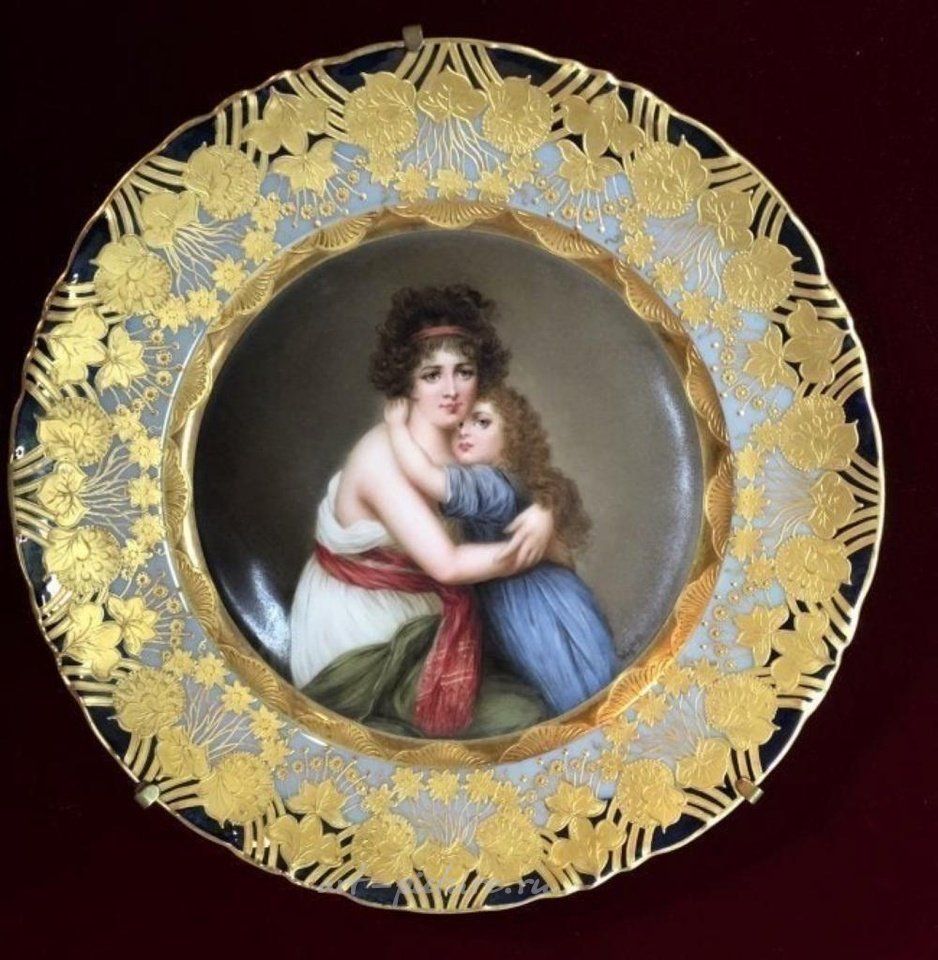 Royal Vienna Porcelain , 19TH C. ROYAL VIENNA PORTRAIT PLATE SIGNED WAGNER