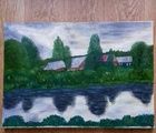 купить Домики на берегу Ингоды масло,холст 