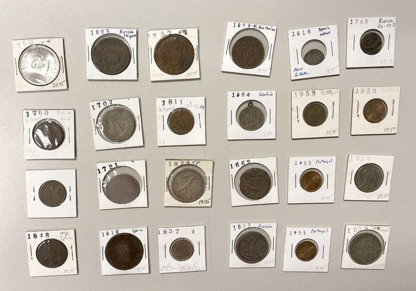 Russian silver , EUROPE: Various, LOT of 22 coins, including Russian Empire (...)