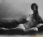 buy "Naked on the sofa Paper, oil, dry brush"