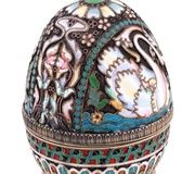 Серебряный подставка для яйца с эмалью клоизонне русского серебра 88