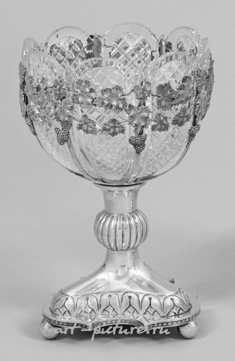 Филлигранный конфетный поднос Бидермайера от мастера Йоханна Георга Вильгельма Хайнике