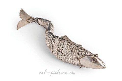 Русское серебро, врейская серебряная коробочка для специй для рыбы