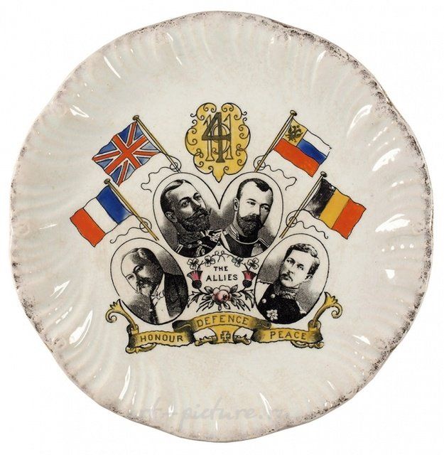Керамическая тарелка «Антанта». Стаффордшир, 1914.