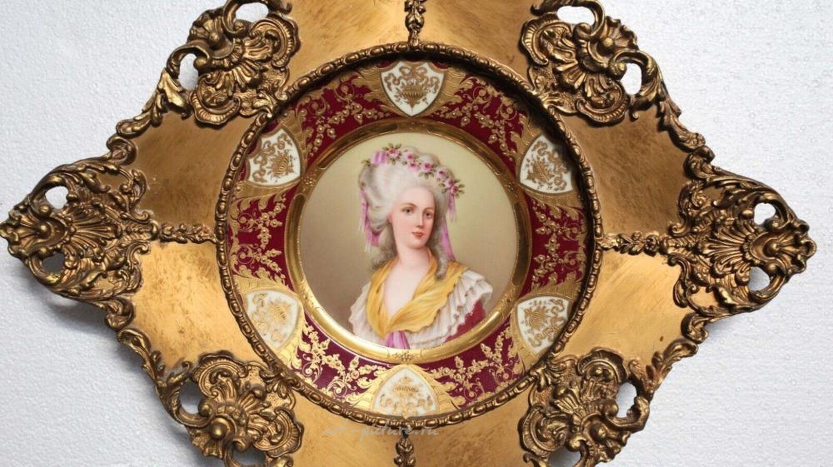 Royal Vienna Porcelain , Hand Painted Cabinet Portrait Plate, Princesse de Lamballe, ...