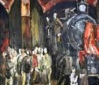 купить Митинг в депо. Картон, масло. 50 х 50 см