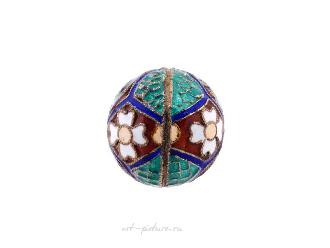 Russian silver , RUSSIAN GILT SILVER CLOISONNE ENAMEL EGG PENDANT