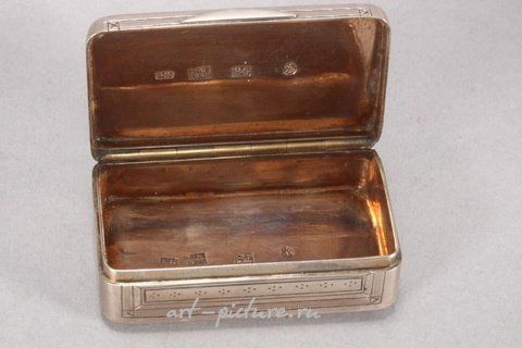 Russian silver, 19th Century Russian Silver and Niello Snuff Box