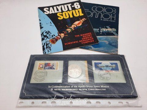 Russian silver, COMMEMORATIVE APOLLO SOYUZ 1975 LINK-UP STERLING