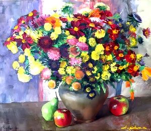 Autumn bouquet.Canvas, oil.50 x 64 cm.
