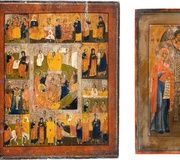 Две иконы: Расширенная Деисус и икона праздника Русская, 19 век