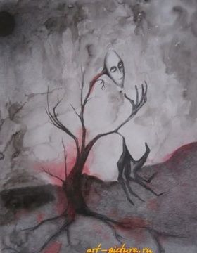 buy The text translates to "Watercolor tree, pencil, watercolor paper" in English.