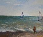 buy By the Sea. Saki. Cardboard, oil. 25 x 35 cm.