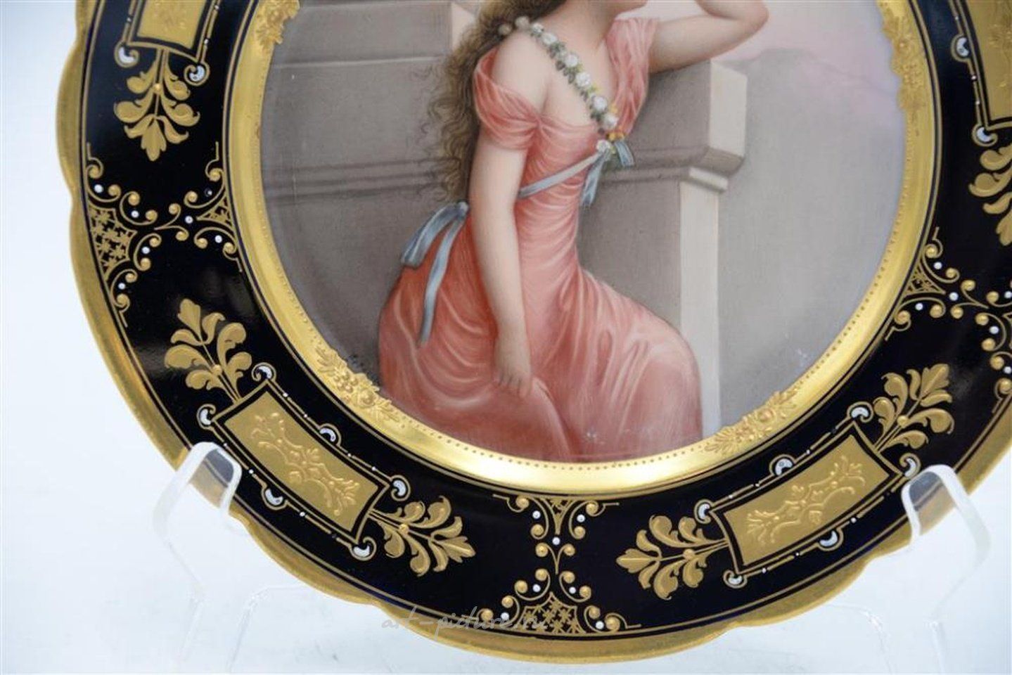 Royal Vienna Porcelain , Royal Vienna Portrait Plate, hand painted with high relief b...