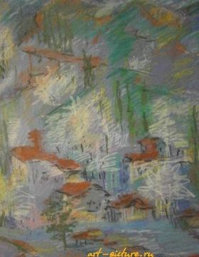 купить Весна в горах пастель,бумага 