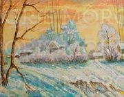 "Winter evening" canvas / oil