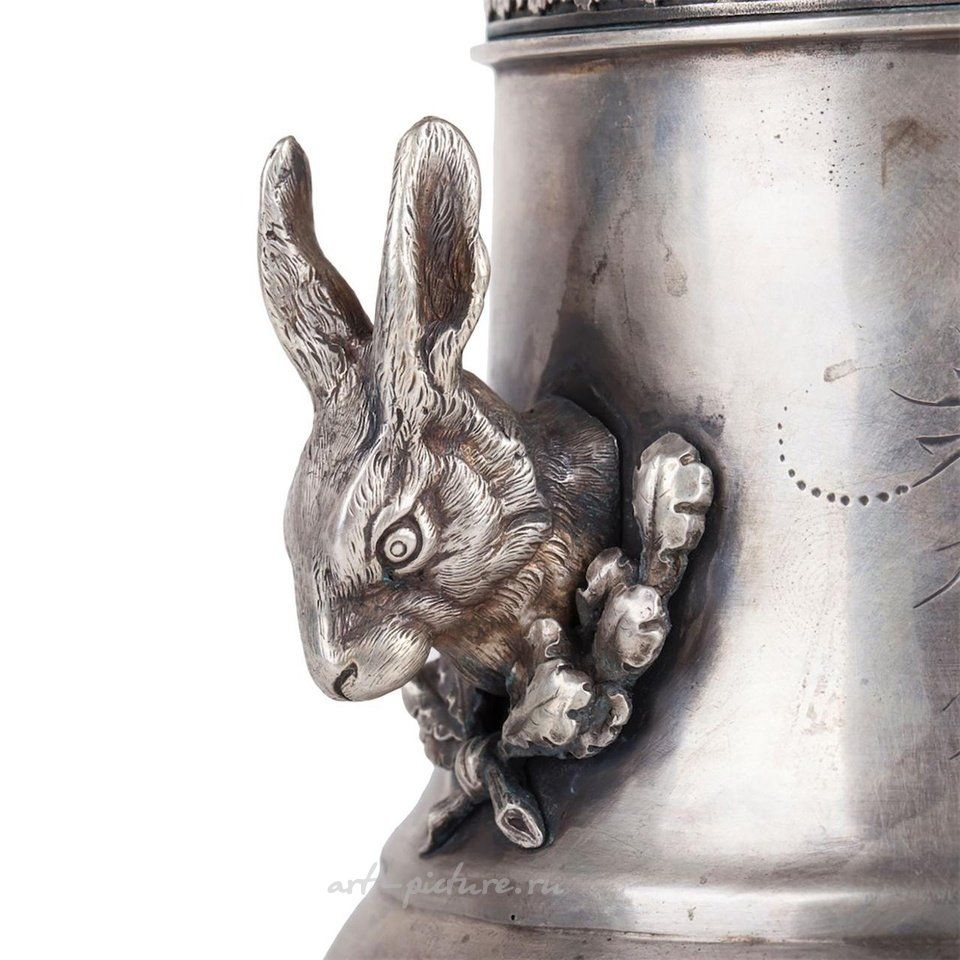 Русское серебро , Русский серебряный покрытый золотом кубок "Приз ассоциации охотничьего собаководства"