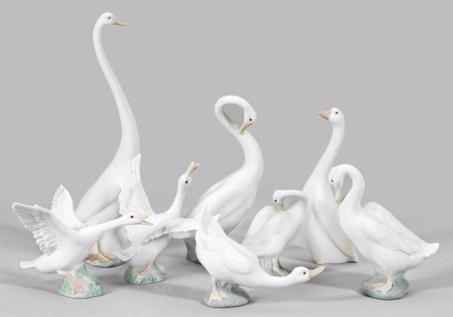 Фарфоровые фигурки лебедей из Испании: коллекция Lladro/Nao