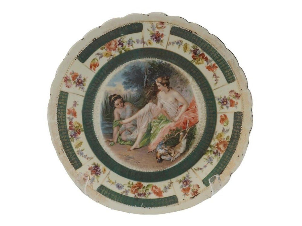 Royal Vienna Porcelain , ANTIQUE ART NOUVEAU PORCELAIN DECORATIVE PLATES