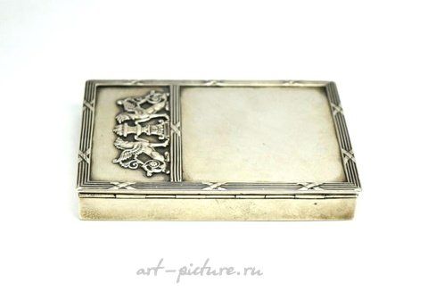 Russian silver, 19th C. Antique Russian Imperial Niello Sterling Silver Cigarette Case