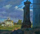 buy Landscape with columns oil, canvas