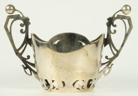 Russian silver, Vase with high handles in Art Nouveau style.