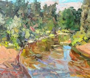 Morning on the oil river oil, canvas