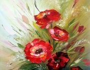 Shining poppies oil, canvas