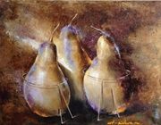 Three large pears canvas/oil