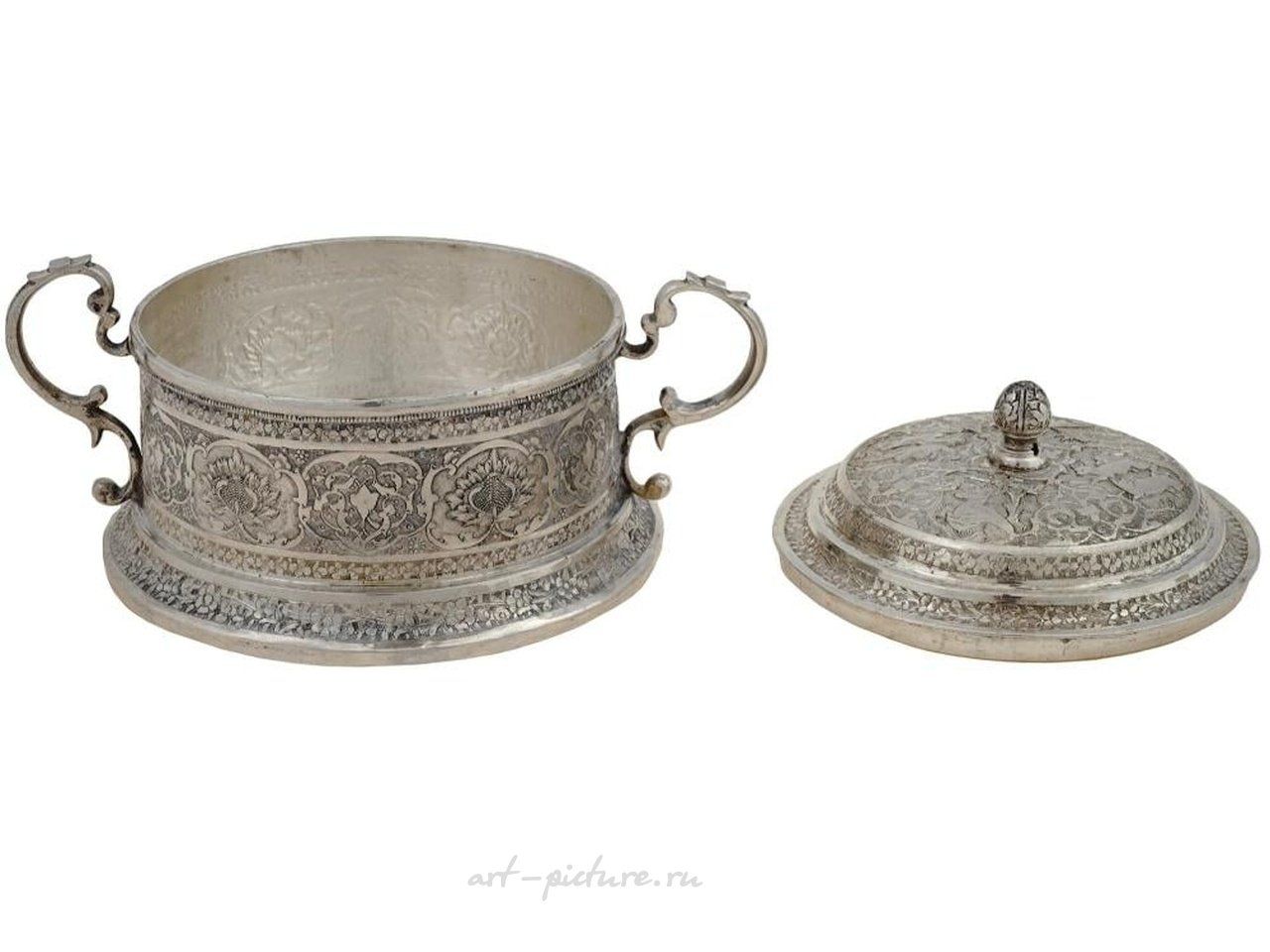 Русское серебро , Антикварный русский чайный сервиз для персидского рынка