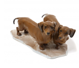 The porcelain figure "Two dachshunds".Rosenthal