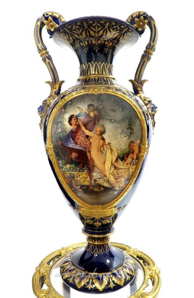 Royal Vienna Porcelain , 19th C. Monumental Royal Vienna Style Vase