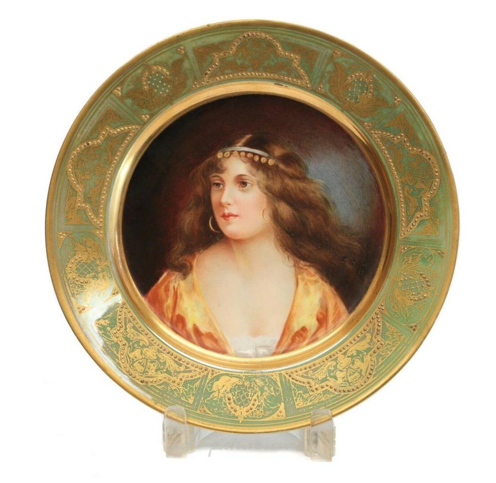 Royal Vienna Porcelain , Royal Vienna Cabinet Portrait Plate of a Beauty Signed