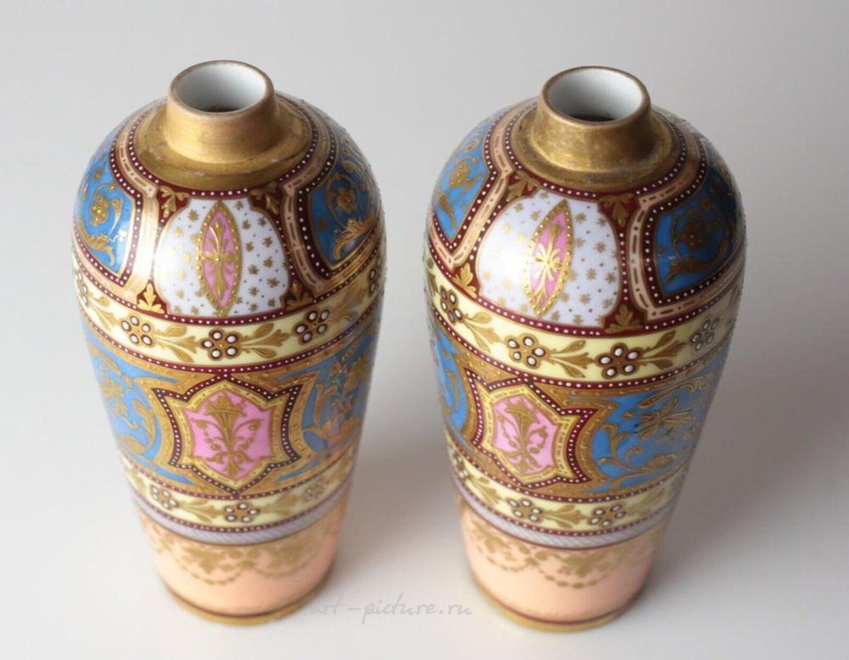 Royal Vienna Porcelain , Pair of Royal Vienna Vases, with hand painted mythological c...