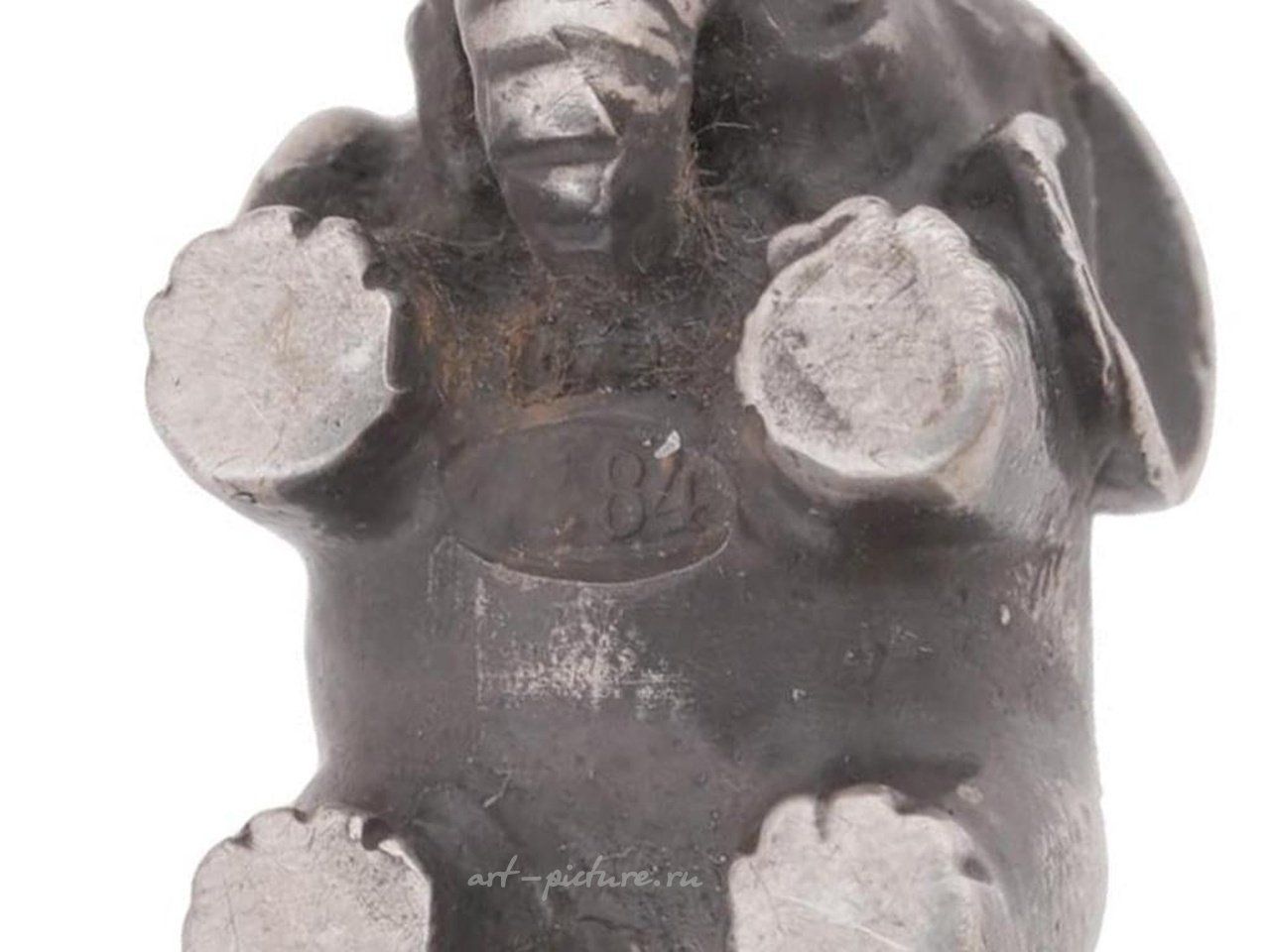 Русское серебро , Серебряная фигурка слона русского серебра 84 с рубиновыми глазами