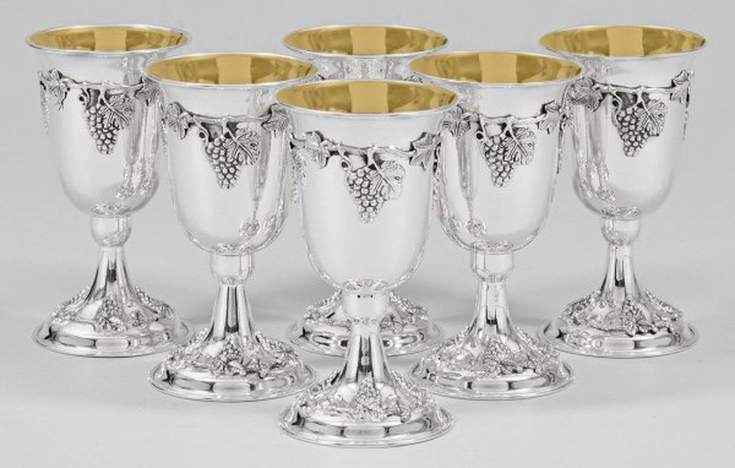 Six wine goblets