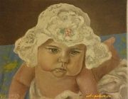Girl in Panama canvas oil