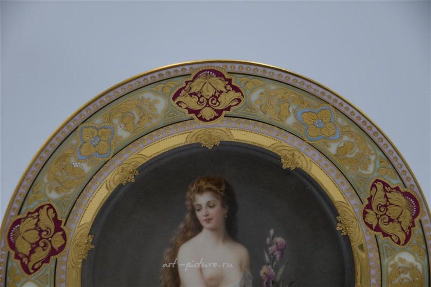 Royal Vienna Porcelain , Wagner Royal Vienna Portrait Plate, young veiled woman, with...