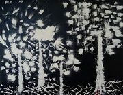 White forest, night oil, canvas.