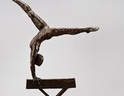 Bronze figurine."Gymnast on a log" Denmark, Royal Copenhagen.Author Sterett-Gittings Kelsey (USA, G. R. 1941)