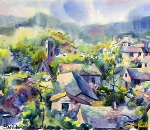 Santiago de Chile Aquarelle, Paper
