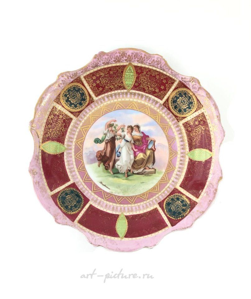 Royal Vienna Porcelain , Royal Vienna Gold Gilt Porcelain Plate