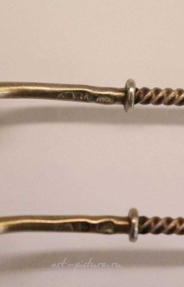 Русское серебро , Серебряные чайные ложки с позолотой от Карла Фаберже