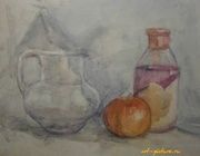 Still life with a jug paper watercolor