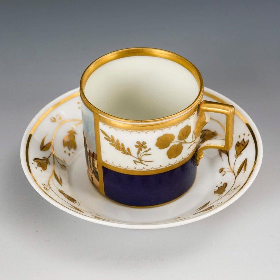 Royal Vienna , Фарфоровая чашка с видом Вены, начало 19-го века
