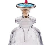 Русская серебряная эмалированная парфюмерная бутылка с позолотой 88