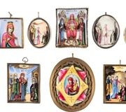 Коллекция восьми эмалевых икон (финифти) с изображениями