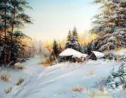 Winter morning oil, canvas
